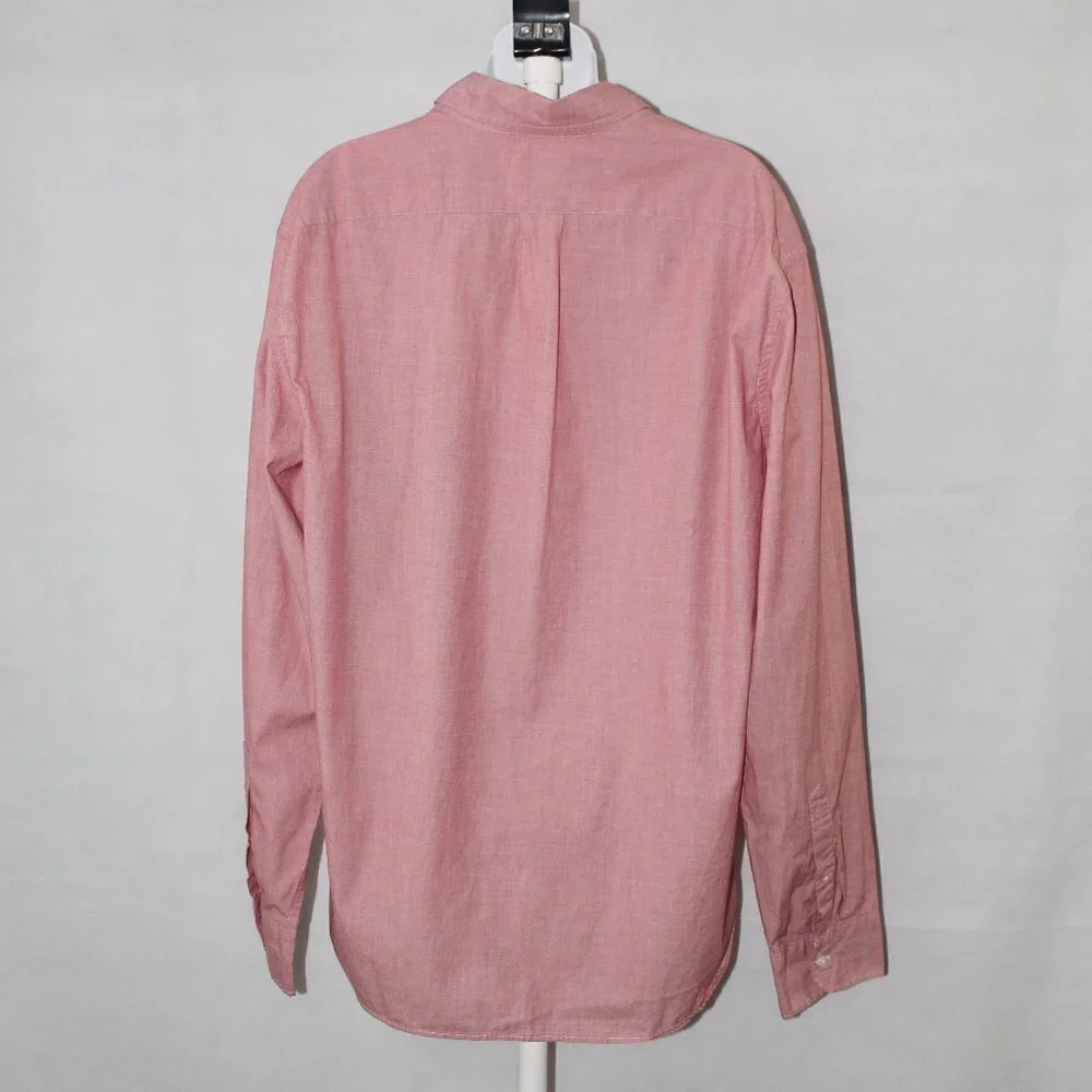 J. Crew Secret Wash Shirting Stretch Men's Pink Slim Long Sleeve Button Down XL